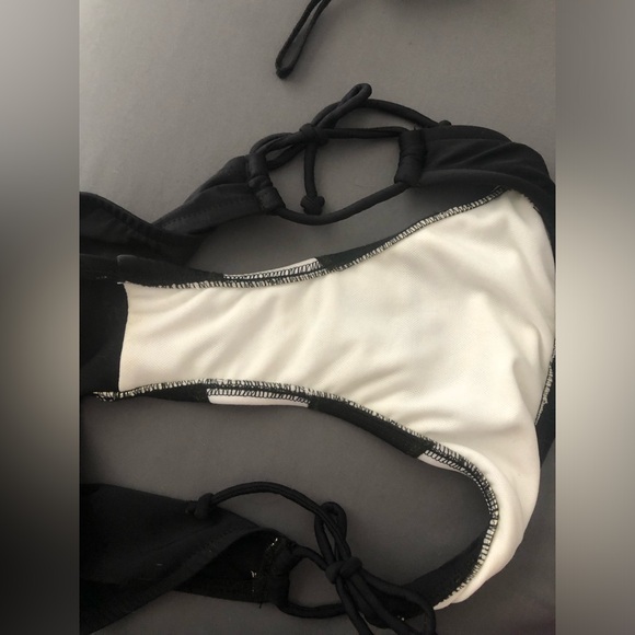 Y2K EUC Xhilaration black/white adjustable tie side bikini bottom. - Picture 6 of 6